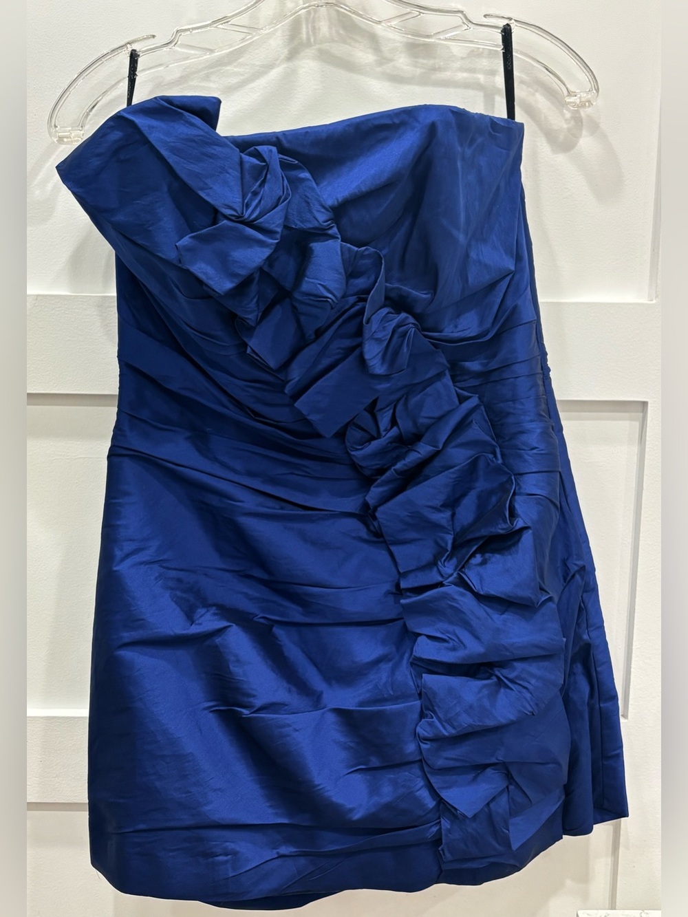 Jessica McClintock Strapless Ruffled Cocktail Dress - Royal Blue